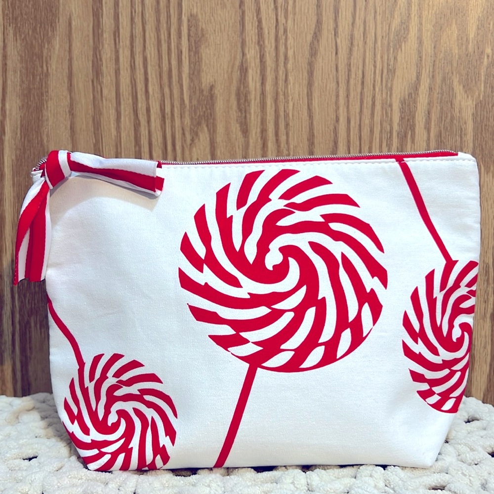 Clarins white cotton cosmetic case